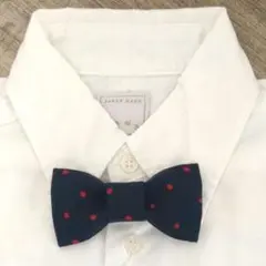 【№2780】蝶ネクタイ キッズ ネイビー×レッド ドット小