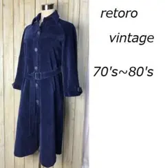 レトロ古着 70s～80s コーデュロイ ステンカラーロングコート 西ドイツ生地