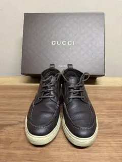 GUCCI レザー スニーカー ブラウン