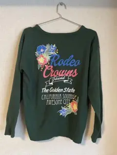 Rodeo Crowns グリーン Vネック 長袖ニット
