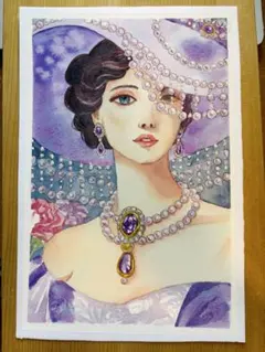 女性像 油彩画 キャンバス画 アート原画 - メルカリ