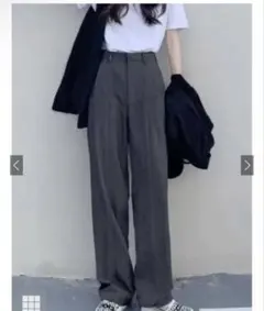 GRL センタープレスストレートパンツ ai07