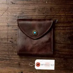 ウォッシュドレザー 牛革 茶 ブラウン ミドル 三つ折り メンズ 本革 財布