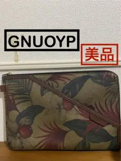 【美品】GNUOYP ニュピ クラッチバッグ　メンズ　セカンドバッグ　ボタニカル