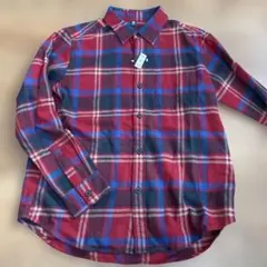 新品未使用　ユニクロ　ネルシャツ　140 赤チェック
