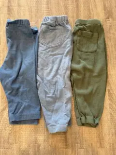 ベビーパンツ 3枚まとめ 80 90 petit main ユニクロ グレー