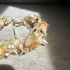 ドライフラワー 花冠 黄色 バースデーフォト