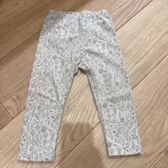 UNIQLO 裏起毛　花柄パンツ クリーム色 グレー　90cm