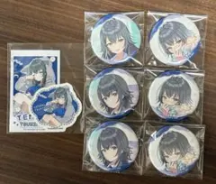 学マス　あみあみ　くじ　月村手毬缶バッジ×6点　D賞ステッカー