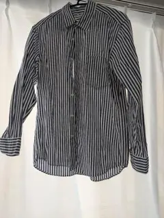 UNIQLO ストライプ柄 長袖シャツ 100%綿　メンズシャツ