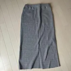 niko and... グレー ワッフルタイトスカート スリット入り