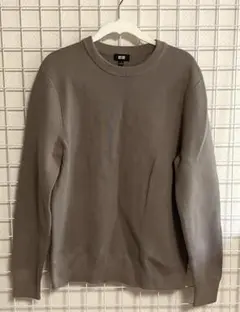 【美品】ウォッシャブルミラノリブクルーネックセーター 32 ベージュ