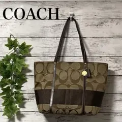COACH コーチ　ミニトートバッグ　シグネチャー　ブラウン