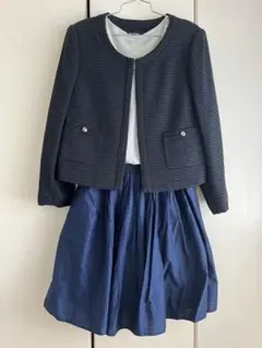 ネイビー ツイードジャケット スカート セット