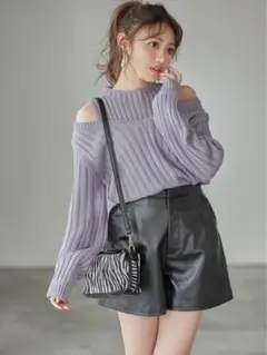 【美品】グレイル　ノースリーブニット付きVネックニットトップス　Mサイズ