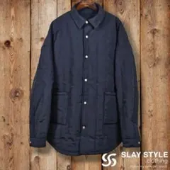 新品 18%off XL リバーシブル キルティングジャケット ダークブルー