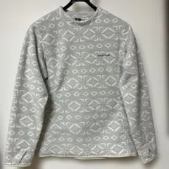 mont-bell レディース フリース ￼ グレーXホワイト柄　サイズＬ