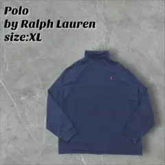 ラルフローレン タートルネックスウェットシャツ ネイビー XL 刺繍ロゴ