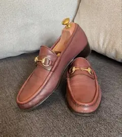 t*a様 GUCCI グッチ スエード製ホースビットローファー ラグソール