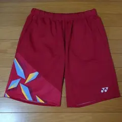 超美品】 YONEX ハーフパンツ 15104 ユニM 代表モデル レッド - メルカリ