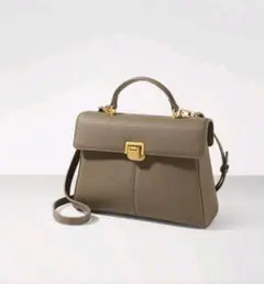 本革　ブラウンレザー　ハンドバッグ ゴールド金具