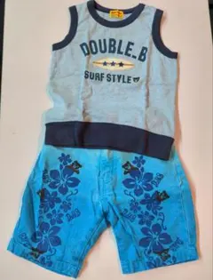 ミキハウス DOUBLE.BのTシャツと半ズボンの上下セット