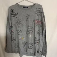 drug store's グレー 長袖Tシャツ　大きいサイズ　トップス