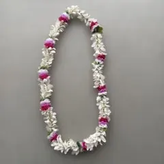 フラダンス用レイ 白とピンクの可愛い組み合わせ