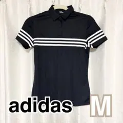 adidas アディダス ポロシャツ 黒 M
