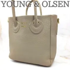 YOUNG&OLSEN トートバッグ ハンドバッグ レザー ベージュ