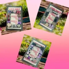 ハンドメイド硬質トレカケースホイップデコ　B8サイズ　ブラック系　3点セット