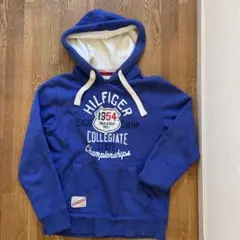 HILFIGER フード付きパーカー 青