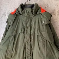 No2170 古着　好配色　中綿ジャケット　オーバーサイズ　カーキ　オレンジ