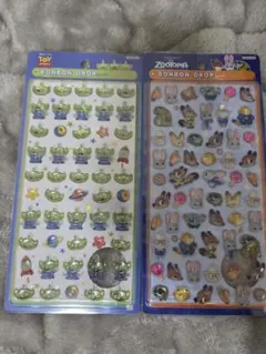ボンボンドロップシールmini エイリアン　リトルグリーメン　ズートピア
