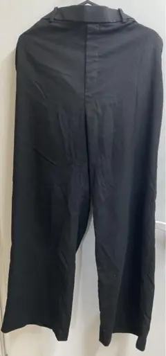 ユニクロ　ハイウエストワイドストレートパンツ　ウールライク　XL ブラック