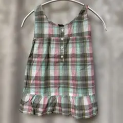 新品‼︎150 GapKids ★チェック柄ノースリーブタンクトップ