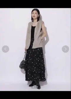 【未使用品】Mystrada シアーランダムティアードスカート（黒/36サイズ） 未使用品】Mystrada シアーランダムティアードスカート（黒/36サイズ
