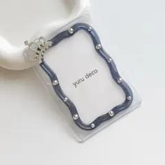 レジンデコ 硬質ケース トレカケース B8 推し活 うねうね 王冠 紺 ネイビー