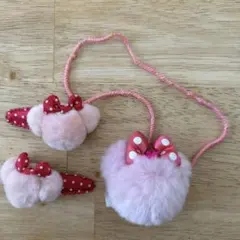 ディズニーリゾート　ドットリボン　ピンク　ミニー　ピン　ポニーゴム