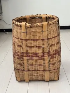 背負い籠　昭和レトロ　籐籠　約36cm×46m 中古品