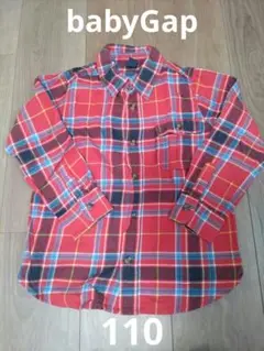 baby Gap　110　長袖シャツ　トップス　赤　チェック