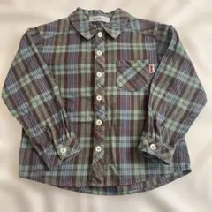 familiar 120 長袖シャツ チェック柄　車