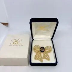 Limoges リモージュ リボン ブローチ ゴールドカラー 箱付のサムネイル