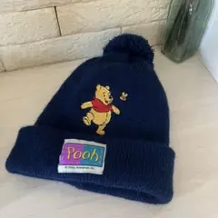 ディズニー プーさん ニット帽 ポンポン付き