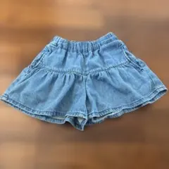 GU デニムキュロットスカート ウエストゴム　綿　110