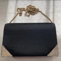 3way バッグ　ラインストーン　フォーマル　披露宴　結婚式　黒　礼装用