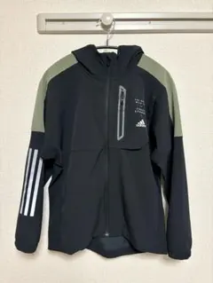 adidas ウィンドブレーカー 160㎝ ブラック/カーキ フード付アウター