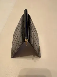 YSL クロコダイル風 二つ折り財布 黒
