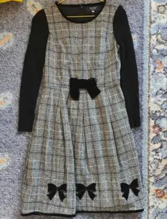 【エムズグレイシー】チェックリボンワンピ【38】