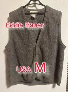 ［希少］Eddie Bauer ニットベスト グレー（杢調Made in USA